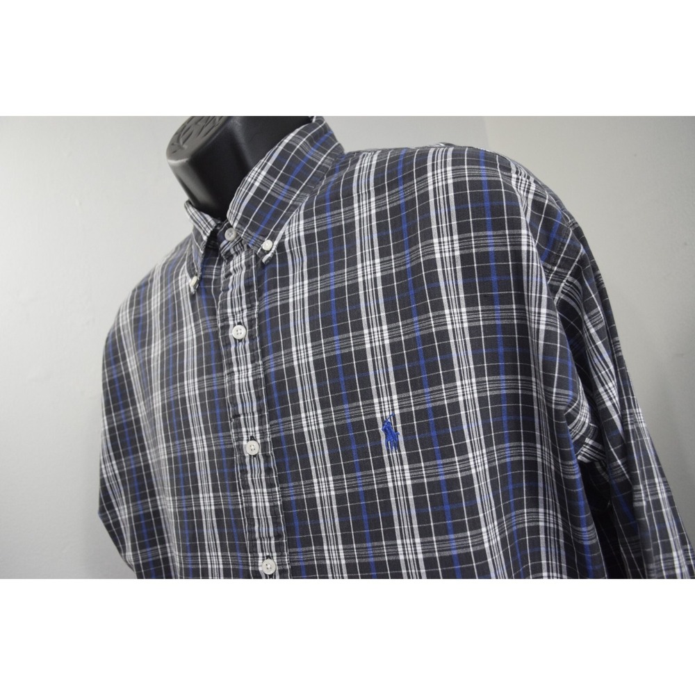 Polo Ralph Lauren Blaire Dress Shirt Plaid Long Sleeve Button Up Men Size 2XL